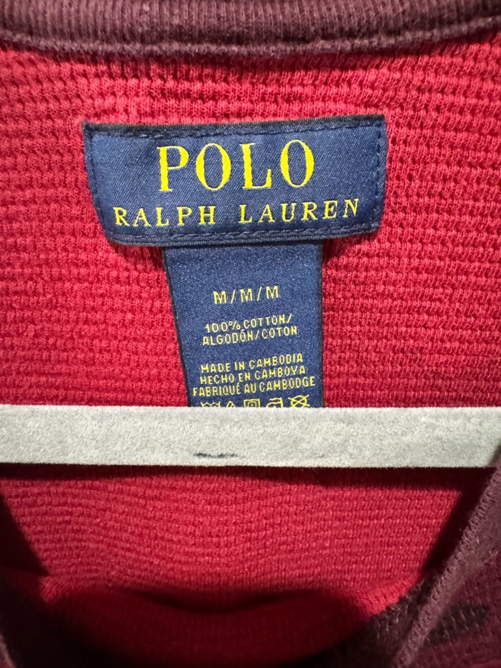 Polo by Ralph Lauren Burgundy and Red Waffle-Knit Crew - Picture 3 of 3
